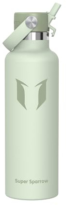 Super Sparrow Gourde Isotherme 750ml - Bouteille Isotherme avec Paille - sans BPA - Gourdes Enfant INOX Bouche Standard pour Sport, Voyages, L'école, Bureau, Maison