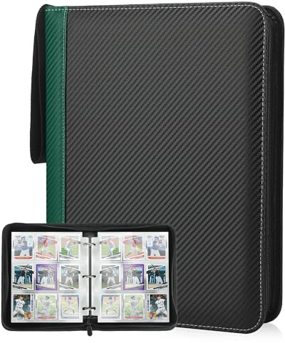 Deoyibu Sammelkarten Album für 900 Karten, Sammelalbum mit 9 Fächern 50 Seiten für Karten-Organizer, Karten Binder aus PU, Sammelkarten Ordner für Sportkarten, MTG, TCG, Yugioh-Karten etc. Grün