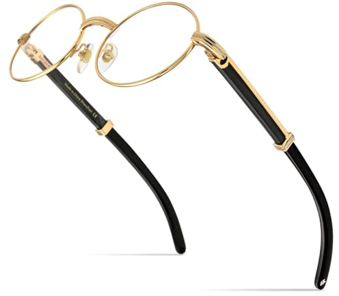 MUTYNE Brillengestell für Herren, rund, für Damen, Luxus-Brillengestell, Schwarz, Einheitsgröße