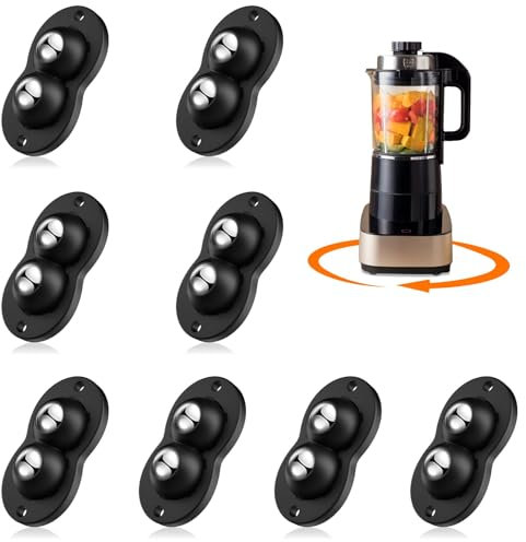 Ruedas autoadhesivas con ruedas giratorias de 360 grados, mini rodamientos de rodillos para aparatos de cocina pequeños, caja de almacenamiento, cubo de basura DIY (con 2 rodamientos de bolas, negro,