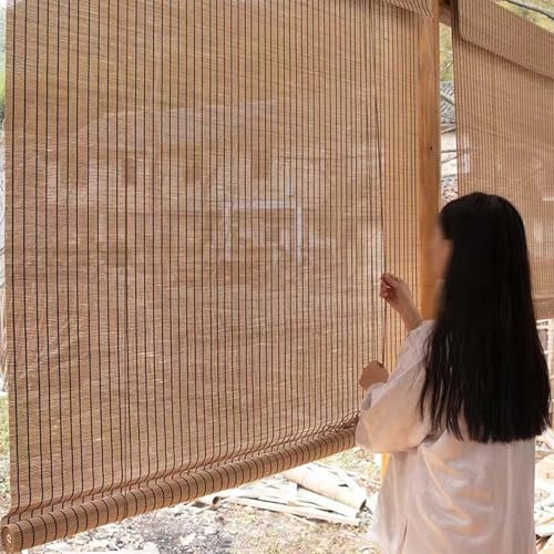 Bambù da Esterno 2x3 Avvolgibile,Tende a Rullo in Bambù Naturale per Finestre Privacy Avvolgibili per Filtraggio della luce Domestica per Interni ed Esterni Patio