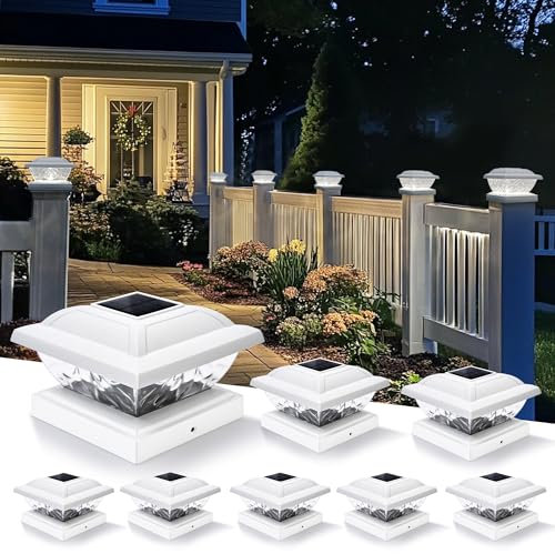Solpex Solar Post Lights, IP65 Waterproof Solar Lights Outdoor Garden Post Lamp, for 5×5 4×4 3.5×3.5 inch/ 13×13 10×10 9×9 cm Patio Fence Deck Wooden Posts(8 Pack)