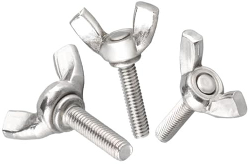 QWUEE Flügelschrauben, M4 x 45 mm, 304 Edelstahl, Flügelschraube, Maschinenbefestigung, Handschraube, Elektronik, 5 Stück