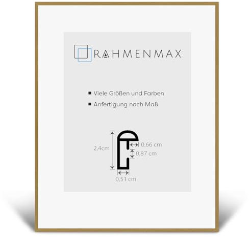 RahmenMax® Ohio Bilderrahmen 27x35 cm zum Aufhängen/Maßanfertigung möglich/Posterrahmen aus Kunststoff/Bilder Rahmen in Holz hell Dekor mit Acrylglas und MDF Rückwand/Puzzle Rahmen