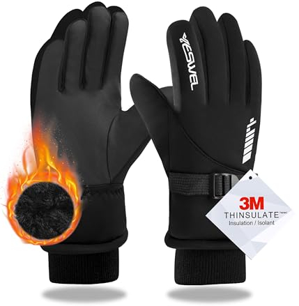 YESWEL Touchscreen-Handschuhe, Winterhandschuhe, wasserdichte Snowboard-Handschuhe, Skihandschuhe Warme, für Herren und Frauen zum Laufen, Fahren, Radfahren und Wandern（Größe XL）
