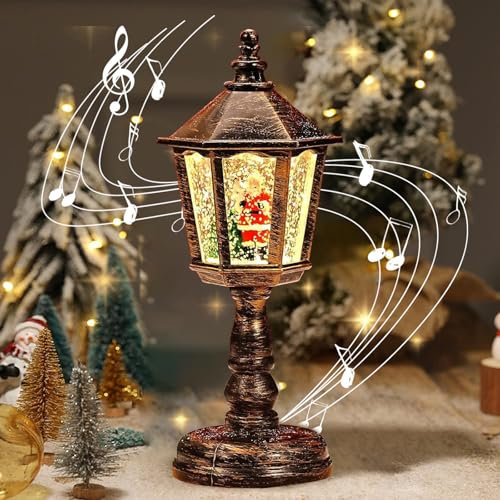 Weihnachtslaterne,Die Beleuchteten Schnee Spielen,Weihnachtslaterne mit Schneegestöber,Schneekugel,Schneelaterne Weihnachtskerze,LED Schneelaterne mit Schneemann,Für Esstisch,Kamin,Fenst