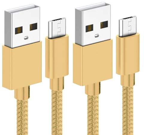 World biz Micro USB Cable, 2Packs 2M Android Charging Cable 3.1A, Micro Charging Cable Braided Compatible with PS4 Controller, Samsung Galaxy J7, S7, S6,Kindle Fire,Tablet (Red)