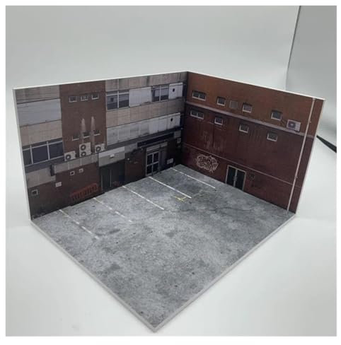 1/64 Scale Model Parking Lot Scene Background Board Character Model Scene Layout Collect Hobby Model Accessories Car Garage Acrylic Showcase Garage
