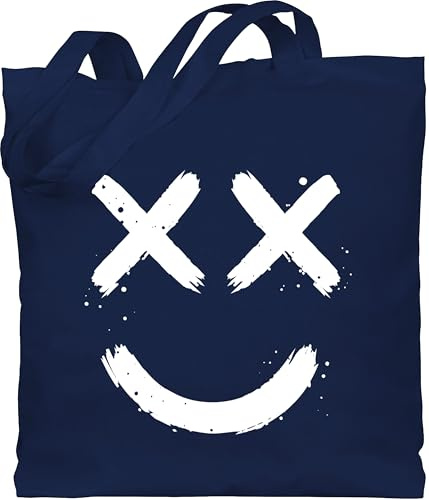 Shirtracer - Baumwolltasche - Statement - Taschen - Smile Motiv Lächeln I Lachgesicht I Smile Face I Lachendes Gesicht Happy Smiling Face I Gesichtssymbol