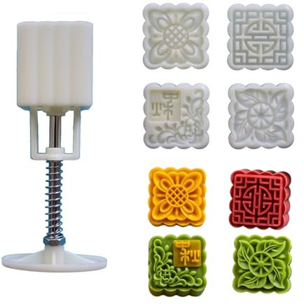 Formen, quadratisch, Gebäckstempel, Blumenform, Handpresse, einzigartiges Mungbohnenkuchenwerkzeug