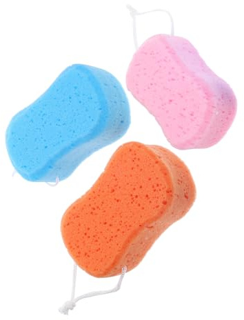 Hemobllo 3 Stück-pack Badeschwämme aus Pu mit Reichlich Schaum und Massagefunktion Verdickter Duschschwamm für Tiefenreinigung für Zuhause und Wellness Zufällige Farbe