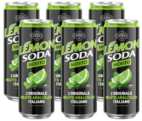 6X Lemonsoda Mojito Originale Analcolico Italiano, Lemon Soda con Limoni Siciliani 330ml (EDIZIONE 2025)