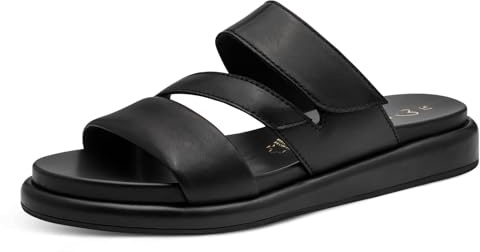 Marco Tozzi Sandalo da Donna Morbido Plantare Feel Me Pelle Fodera Interna Morbida Confortevole, Nero (Black), 39 EU