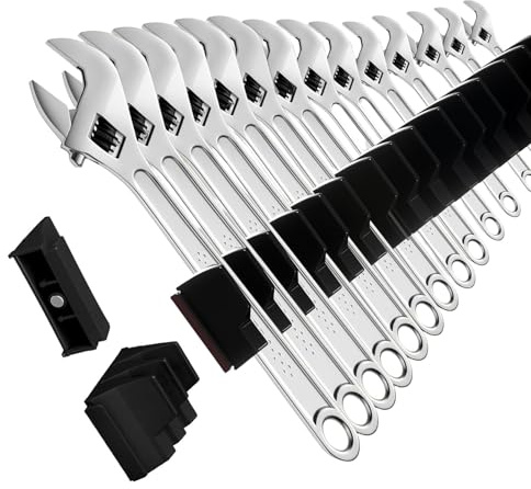 23 Maulschlüssel Halter, Magnetleisten Werkzeughalter Magnetischer Schraubenschlüssel Organizer Schwarz Rollgabelschlüssel Halter Ratschenschlüssel Rack Ringschlüssel Organisator