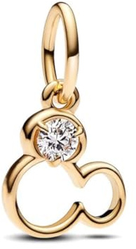 Wedanor Charme Gold Plating Cartoon Animal Head Dangle Charms-Anhänger 925 Sterling Silber Charm Bead Pendant für Europäische Armbänder und Halsketten
