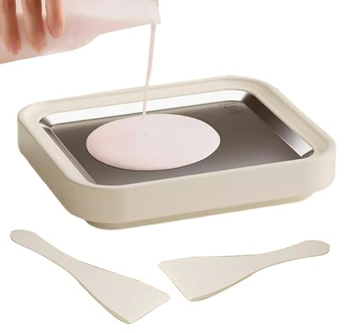 Gelatiera arrotolata – Piastra per congelare senza elettricità, vassoio per gelato con raschietti, per panettieri appassionati di dessert, organizzatori di feste, bar, ristoranti, camion di cibo