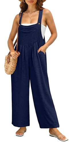 IWOLLENCE Dungarees for Women UK Summer Jumpsuits Playsuit Overalls Pregnancy Maternity Loose Casual Holiday Wear with Side Pockets Adjustable Straps
