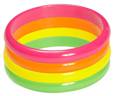 W WIDMANN MILANO Party Fashion 05845 – armband neon, set om 4, smycken, armkedja, 80-talet, karneval, temafest