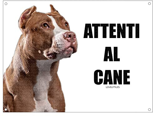 PITBULL attenti al cane mod 1 TARGA cartello IN METALLO (15X20)