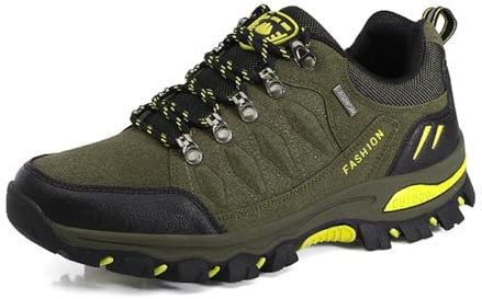 WOWEI Wanderstiefel Wanderschuhe wasserdichte Outdoor Sportlich Gleitsicher Bequem Leicht Bergstiefel Trekking Schuhe Damen Herren Wanderhalbschuhe, Army Green, 39 EU