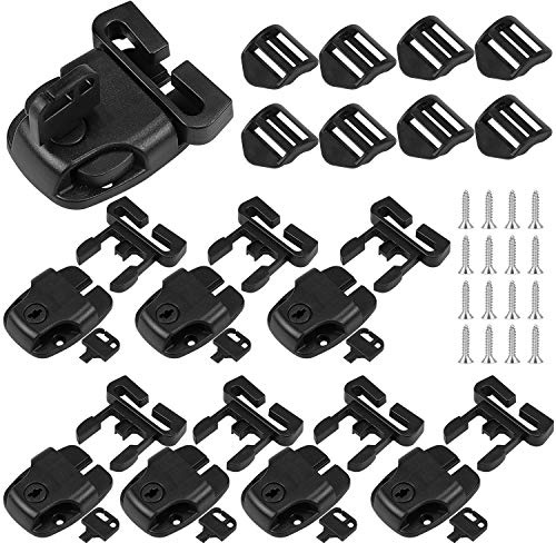 Hysagtek Juego de 8 clips de repuesto para cubierta de bañera de hidromasaje, hebillas de repuesto con llaves y accesorios, color negro