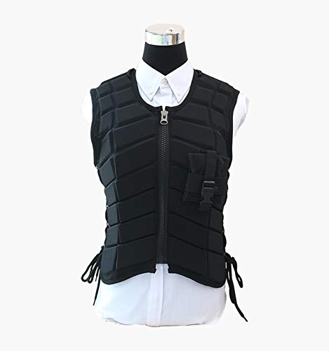 CLBING Reitweste Einstellbare Erwachsene Und Kinder Reiter Protector Body Back Guard Weste Horseback Reißverschluss Gepolsterte Reitweste Horsemanship,S