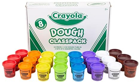 Crayola Dough Classpack, 8 Assorted Colors, Tactile Art Supplies, 3oz Each, 24 Count, Bulk,