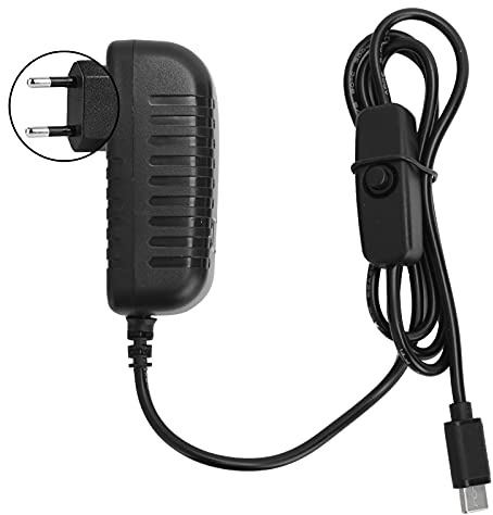 Netzteil für 4B, 5V 3A Typ-C Netzteil Ladegerät Netzteil mit EIN/AUS-Schalter für 4B(EU)