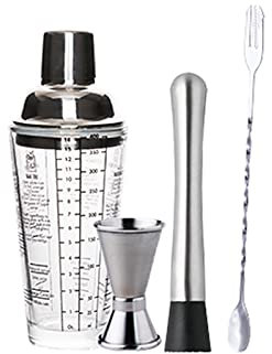 Xiaoli Cocktail Shaker Set Ensemble à Cocktail Shaker Set de Cocktail de 5 pièces, kit de Barman avec Cocktail en Verre Shaker, Outils de Cocktail Shakers à Cocktails (Color : B)