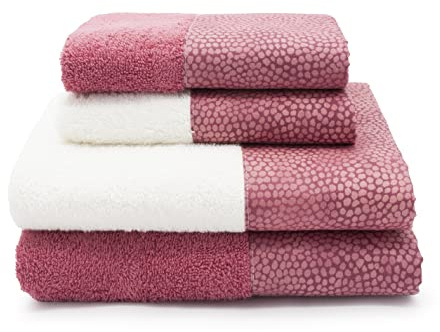 CREOLE Set di asciugamani da bagno, Venus lampone, 4 unità