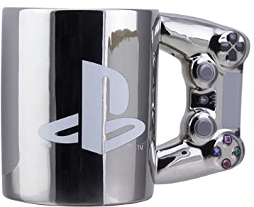 Paladone DS4 Silver Controller Tasse, Keramik Kaffeebecher für Gamer, 550 ml, PP9388PS, Mehrfarbig, 1 Stück (1er Pack)