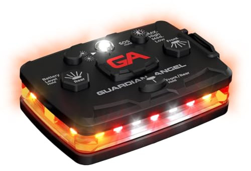Guardian Angel Elite Series Safety Light (Orange/White/Red Front & Orange Rear) - Rechargeable, Magnetic, Hands-Free Wearable LED Light for Construction, Roadside, Utility, Towing, Hunting, PPE Safety