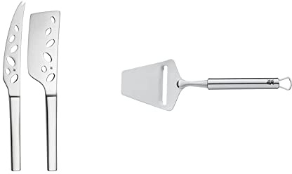 WMF Käse-Set 2-teilig Käsemesser Käsebeil Nuova Cromargan Edelstahl rostfrei poliert & Käsehobel 24 cm Profi Plus Cromargan Edelstahl rostfrei teilmattiert spülmaschinengeeignet
