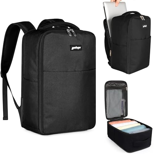 YOKGO Mochila Viaje Cabina Avion 40x20x25 20L para Ryanair, Mochila Ordenador Portatil Laptop 14”Equipaje de Mano Bajo el Asiento,Maleta de Cabina Vuelo,Bolsa de Vacaciones Negocios Escuela Negro A