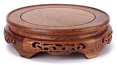 Palmetto Housewares Rosewood Gray Stand Oriental Style, Jichimu Vase Plant Stand, Fish Bowl Stand, Multiple-purpose Gray Color Display Stand (Outside Dia 9”x2” (22x6cm))