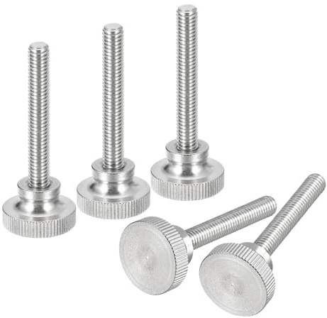 QUARKZMAN M6x40mm Rändelschrauben, 5 Stück 304 Edelstahl Flachkopf Rändelschrauben mit Schultergriff Knöpfen Befestigungselemente