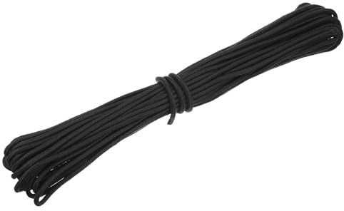 sourcing map Polypropylen-Seil, 6 mm, diamantgeflochtenes Polyseil, Allzweckseil für Camping, Zelt, Kanus, Baumarbeiten, Schwarz