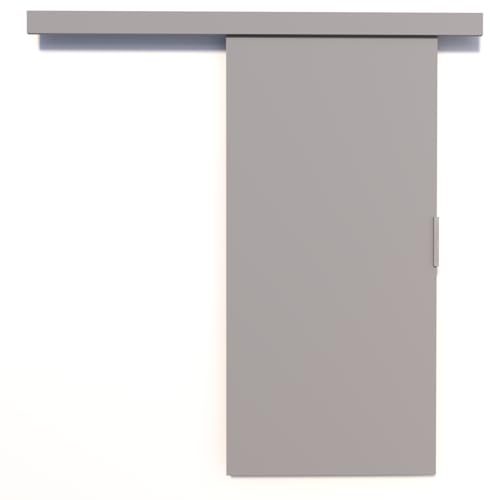 MINIO go for it - Porte Coulissante Interieur avec Rail CLEAN A, Portes Coulissantes Murales Intérieures, Coulis, Complet Raille Doors, Ensemble Porte Interieur (Gris Mat 86x205 cm)