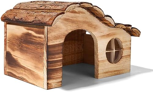 DFANCE Igelhaus -aus unbehandelten Massiv-Holz, Winterquartier & Schutz für Igel. stabil und wetterfest- artgerecht und langlebig(Size:M)