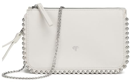 AFKOMST Pequeños bolsos de embrague y wristlet monedero para mujer bolso de noche formal con correa de cadena cruzada, Blanco