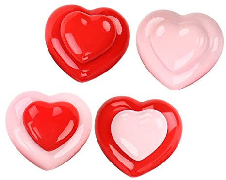 CORHAD 4piezas Frascos De Cerámica Corazón Para Cosméticos Para Polvo Sellador Decoración De Bodas y Fiestas