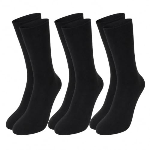 JYC CREATIVE Calcetines Largos, Calcetines Diabéticos, Calcetines Sin costuras, 100% Algodón, Calcetines Elásticos,