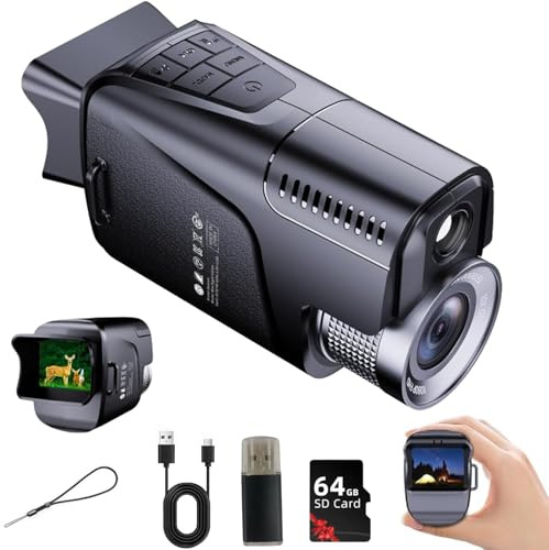 Monocular de visión nocturna a todo color, visión nocturna digital con rango de 1500 m con IR de 850 NM, zoom digital 10X, lente recubierta de 7 capas, tarjeta TF de 64 GB, batería 5H, impermeabilidad