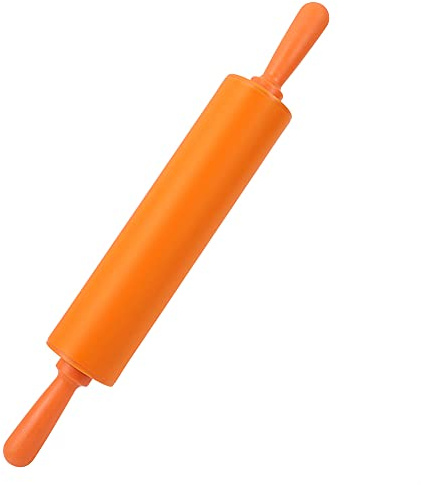Rouleau à Pâtisserie de Cuisine, Rouleau à Pâtisserie en Silicone coloré Restaurant Pain Fait Maison Outil à Rouler la Pâte à Biscuits pour le Pain Fait Maison (Orange)
