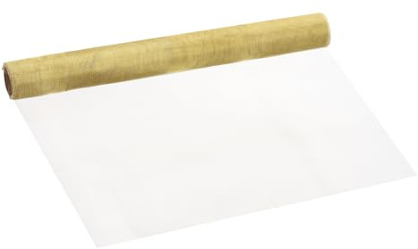PATIKIL Malla de Alambre Tejida de Latón en Rollo 100cm x 30cm, 40 Malla de Filtro de Metal Grueso Compacto para Cubierta de Ventilación de Seguridad de Ventana, Amarillo