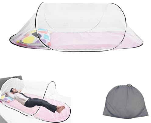 Moskitonetz Faltbares Reisezelt Einzelbett Faltbar Reise Moskitonetz Leicht Verstauen Einfach Installierenfür Familie Kindergarten Reisen Camping (200 x 80 x 56 cm)