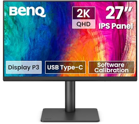 BenQ Creative Pro PD2706QN 27” 2K QHD (2560x1440) Monitor for Designers, IPS, 95% P3, 100% sRGB/Rec.709, 90W USB-C, 100Hz, Software Calibration, Daisy Chain(MST), Anti-glare Nano Matte Panel
