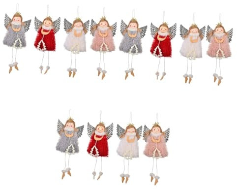 MAGICLULU 3 Sätze Anhänger Für Weihnachtsdekoration Puppe Figur Urlaub Zwerge Plüsch Fee Christbaumanhänger Weihnachtsbaumanhänger Weihnachtsanhänger Weihnachten Ornamente Stoff 4 Stück * 3