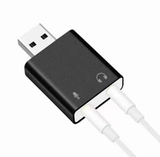 Carte Son Externe USB, Adaptateur Audio USB vers Jack 3,5mm, Convertisseur de Son Stéréo avec Micro pour PS4, PS5, PC, Laptop - Compatible avec Windows, Mac - Plug and Play, Durable (Modèle AU-MMSA)