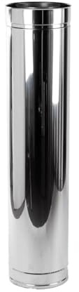 Tubo de chimenea de doble pared de 300 mm x 360 mm/1000 mm, sistema de aislamiento de acero inoxidable